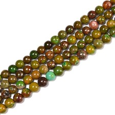 Dark Brown Green Turquoise Smooth Round Beads Size 6-7mm 15.5'' Strand