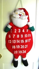 Vtg 90s Christmas Stuffed 3D Santa Advent Calendar House of Lloyd 24 Days/TREATS