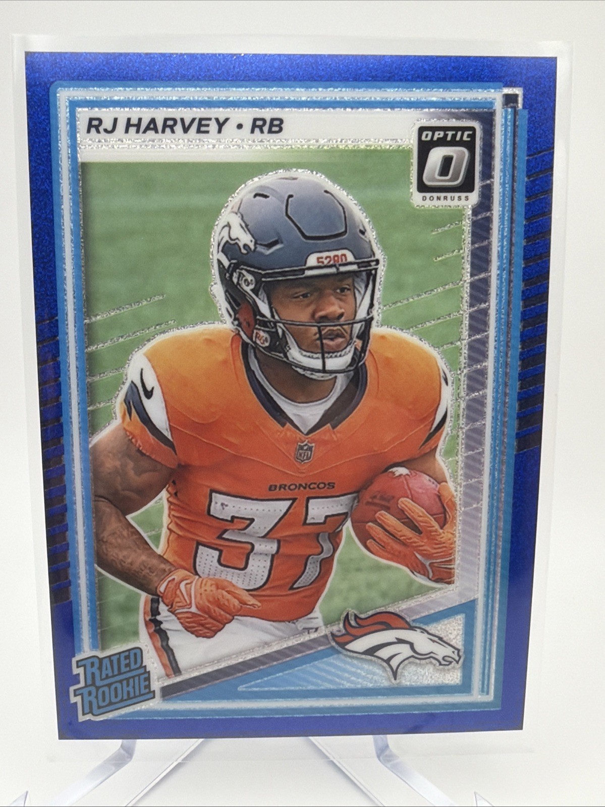 2025 Donruss Optic #208 RJ Harvey Blue Glitter