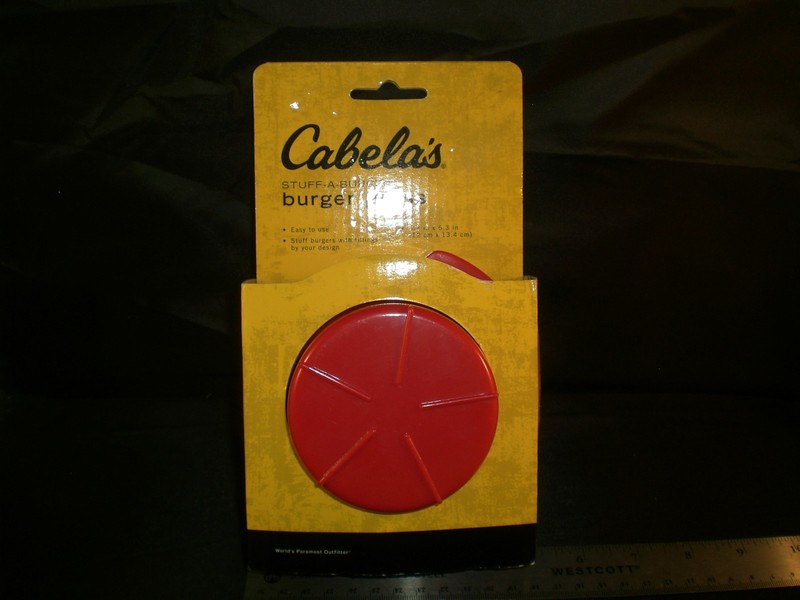 New Cabela's Stuff-A-Burger Press Jucy Lucy Red Plastic - 4.7 in x 5.3 in