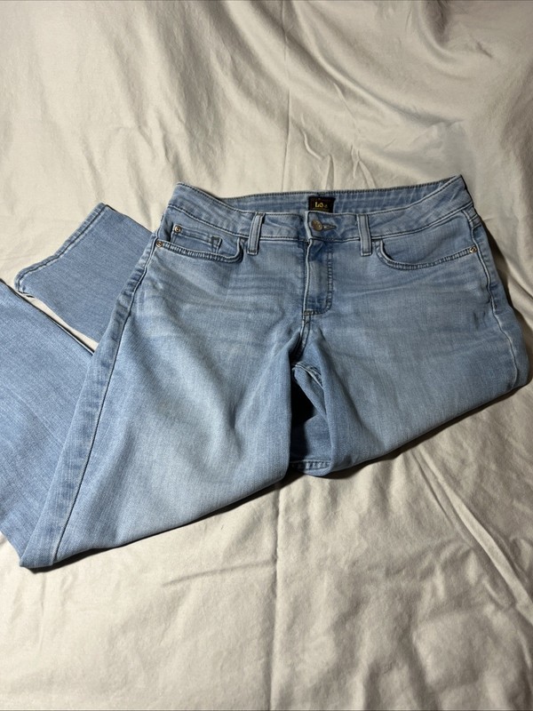 Lee 12p Straight Leg Stretch Jeans Light Blue Soft