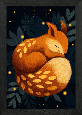 Sleeping Fox Digital Art Gerahmtes Wandbild Poster Leinwanddruck Bild