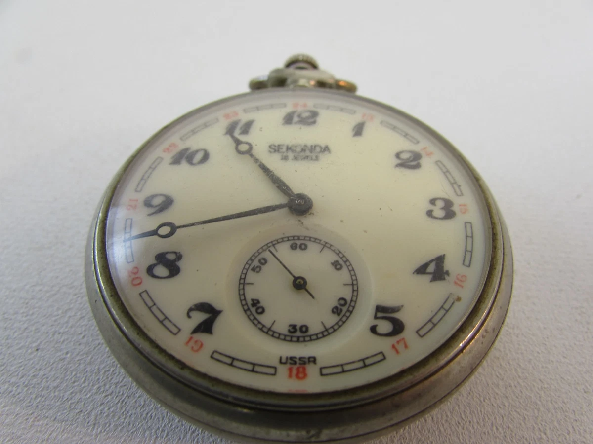 (ref288BMA) Reloj Bolsillo Sekonda 18 Joyas URSS Funcionando