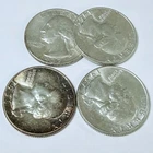 Washington Quarters, LOT OF 4 - 90% Silver 1932 - 1964, Circulated Coins #8901