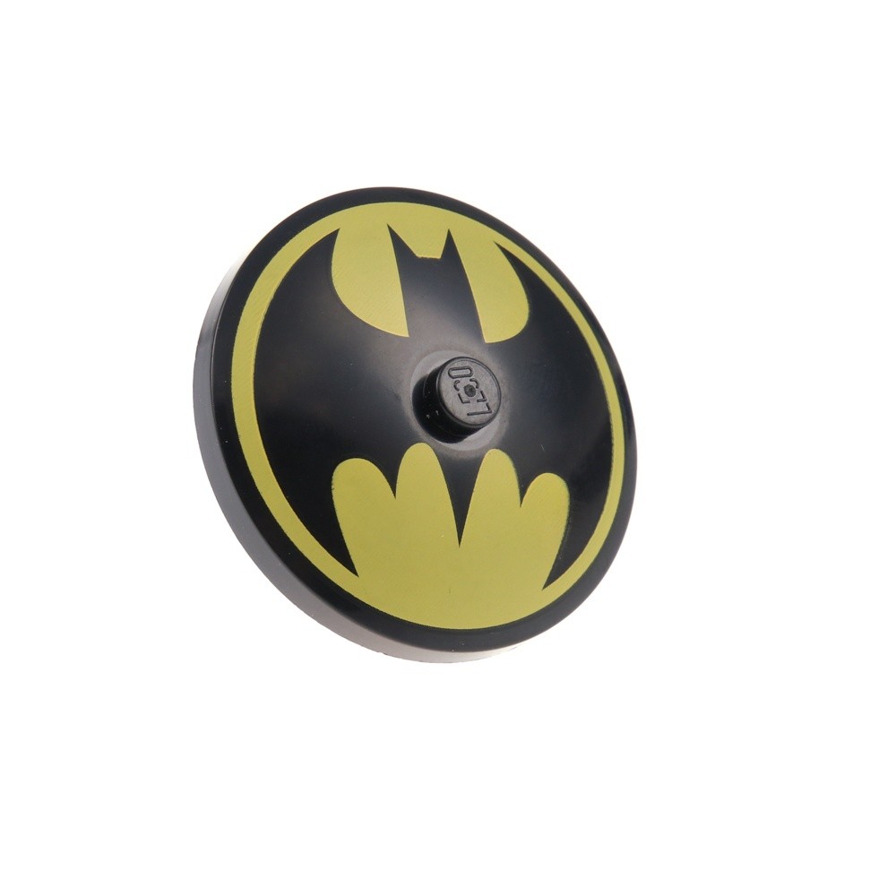 1X Lego Sat Radar Bowl 4X4 Black Yellow Batman Umbrella Shield 3960PB023