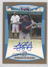 2008 Bowman Chrome Prospects Gold Refractor 40/50 Jordan Schafer Auto 0f6