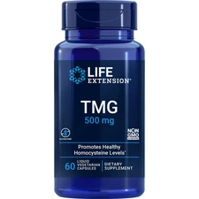 Life Extension TMG, encourages healthy homocysteine levels, vegetarian 60 caps