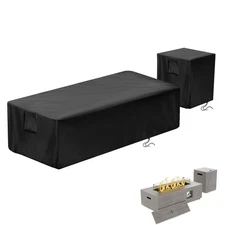 42" Rectangular Fire Pit Tables 2-Piece 50,000 BTU Outdoor Propane Gas Fire P...