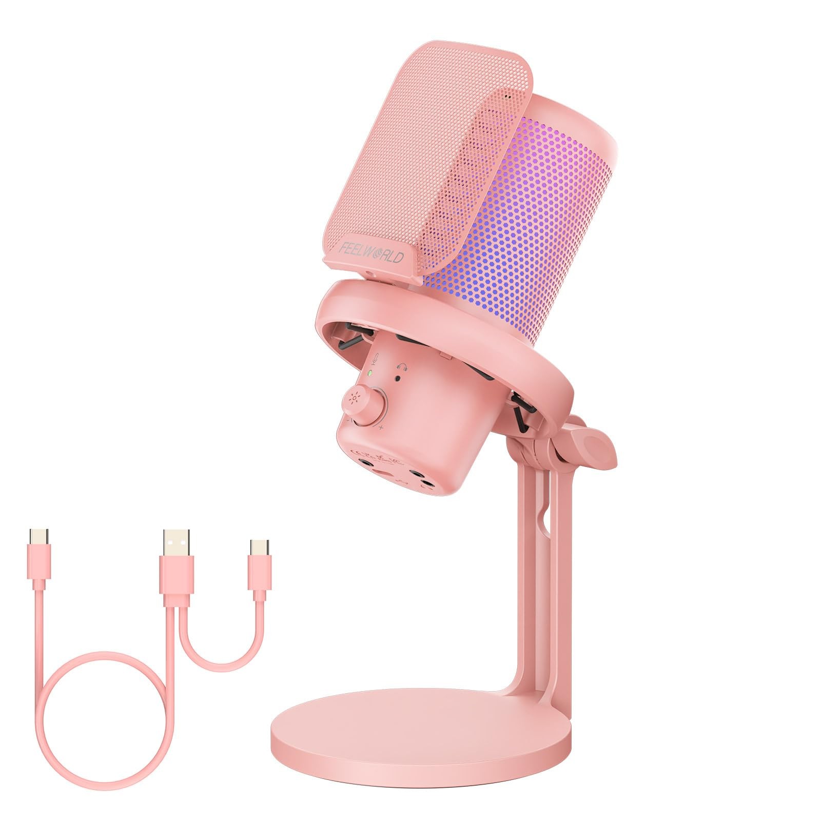 VM1 Pink USB Gaming Microphone with RGB