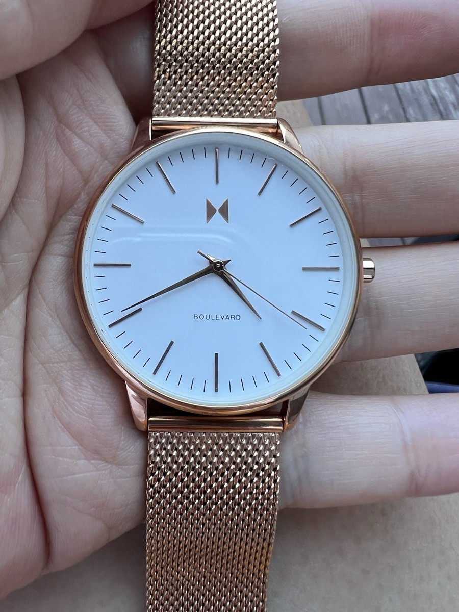 VTG MVMT Boulevard Rose gold Tone Watch New Battery Works | eBay display picture 1