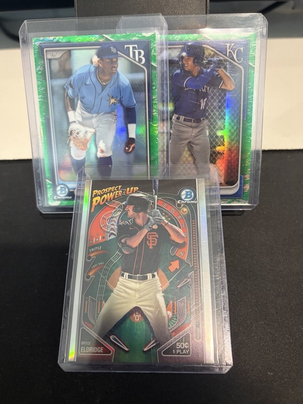 3 Card 2024 Bowman Chrome Prospect Lot-Spencer Nivens,Tre’ Morgan,Bryce Eldridge