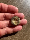 Early Dug Civil War Vertical Anchor Navy Coat Button Great Gold Gilt