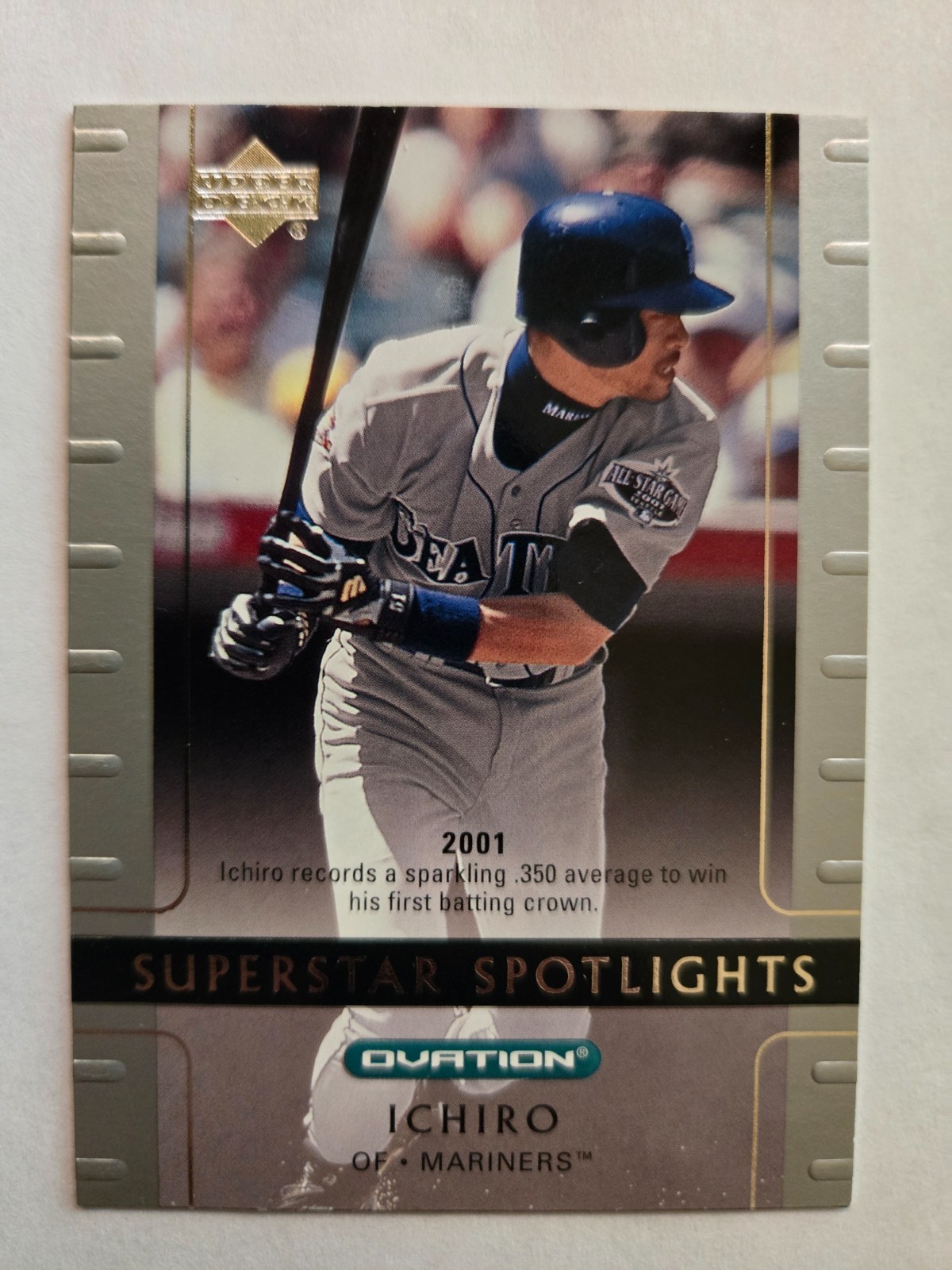 2002 Upper Deck Ovation Baseball SILVER SUPERSTAR SPOTLIGHTS 92 Ichiro, Mariners