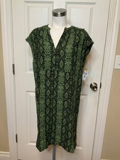 Anthropologie Green Black Snakeskin Sleeveless Mini Dress NWT $138, Size S