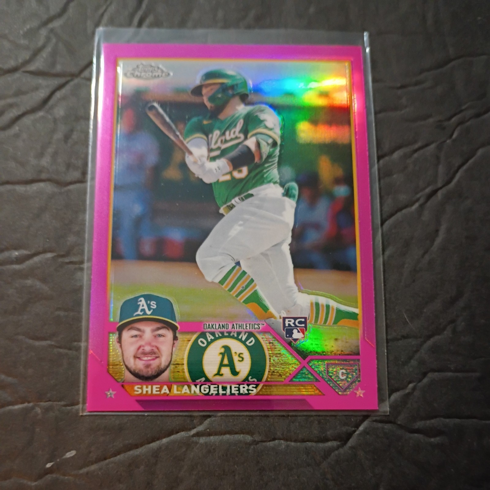 Topps 2023 Chrome Shea Langeliers Oakland Athletics Rookie Pink Parallel #175