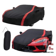 C8 Car Cover Compatible with C-orvette C8 Stingray Z06 Z51 2020-2026 Red Stripes