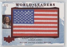 2024 Decision World Leaders Flag Red 1/1 Kamala Harris #WL43 Patch 1fl4
