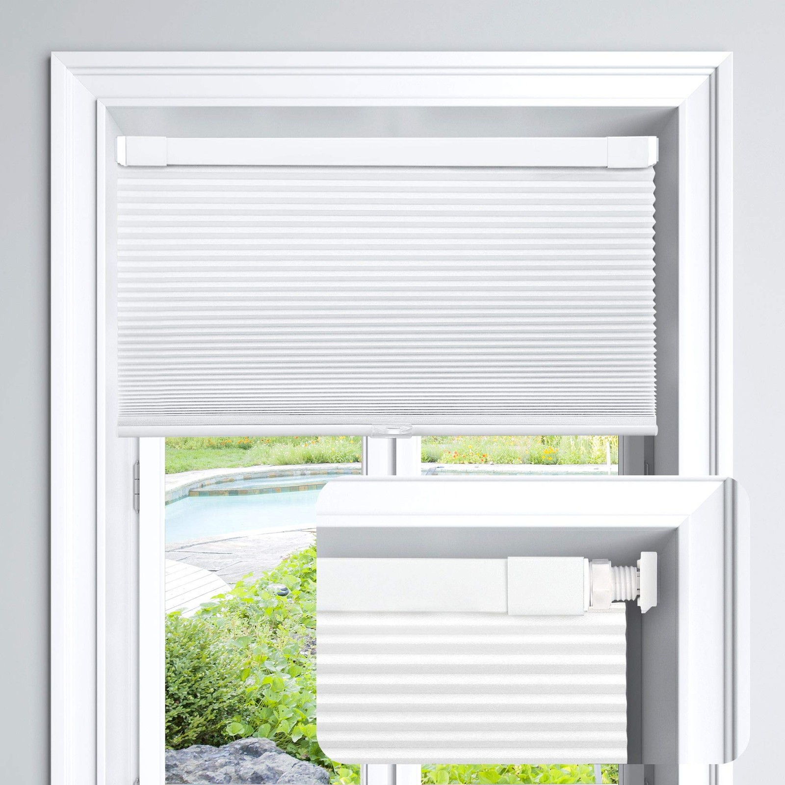 LazBlinds Cordless Cellular Shades, No 27'' W x 36'' H, Ligh