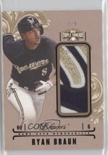 2014 Topps Triple Threads Unity Single Jumbo Relics Gold 1/9 Ryan Braun q3x