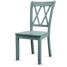 Set of 2 Wooden Dining Chairs with Ergonomic Fluted Seat, Modern minimalist