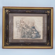 Vintage Holzrahmen (Massivholz) Schwarz-Gold, ca. 1920-1950, mit Meisterstempel