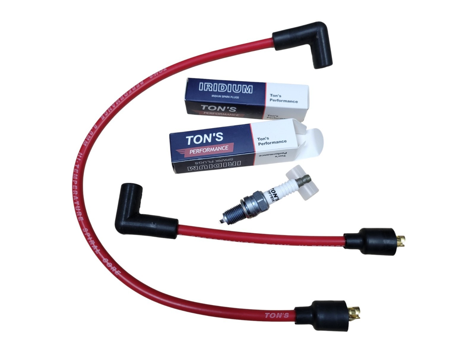 Tons Spark Plugs Red 8mm Wires 91-98 Harley Davidson Big Twin FXD Dyna Softail