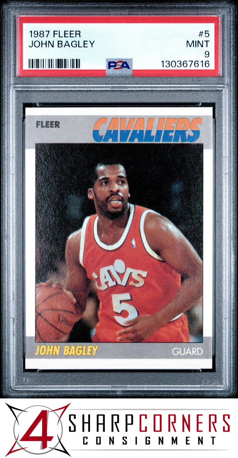 1987 FLEER #5 JOHN BAGLEY CAVALIERS PSA 9