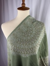 Olive / Beige Women Indian Warm Wrap Shawl Scarf Golden Stone Rectangular 29x80