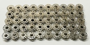 Lot of 50 Metal Sewing Machine 10-Hole Bobbins Class 15