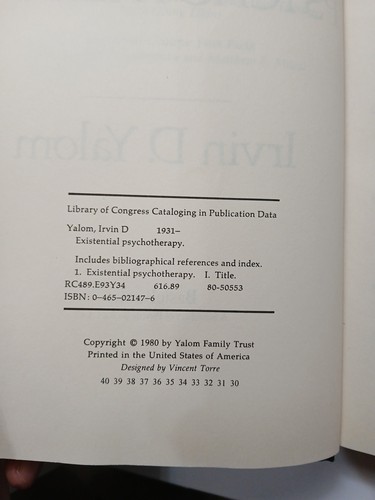 Irvin D. Yalom EXISTENTIAL PSYCHOTHERAPY Hardcover DJ 1980 - Picture 8 of 13