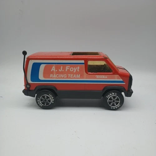 TONKA AJ Foyt Racing Team Van 1970s PRESSED STEEL Made in USA 9"