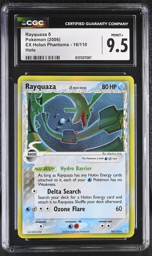 CGC 9.5 MINT+ Rayquaza 2006 EX Holon Phantoms 16/110 Holo Pokemon Card