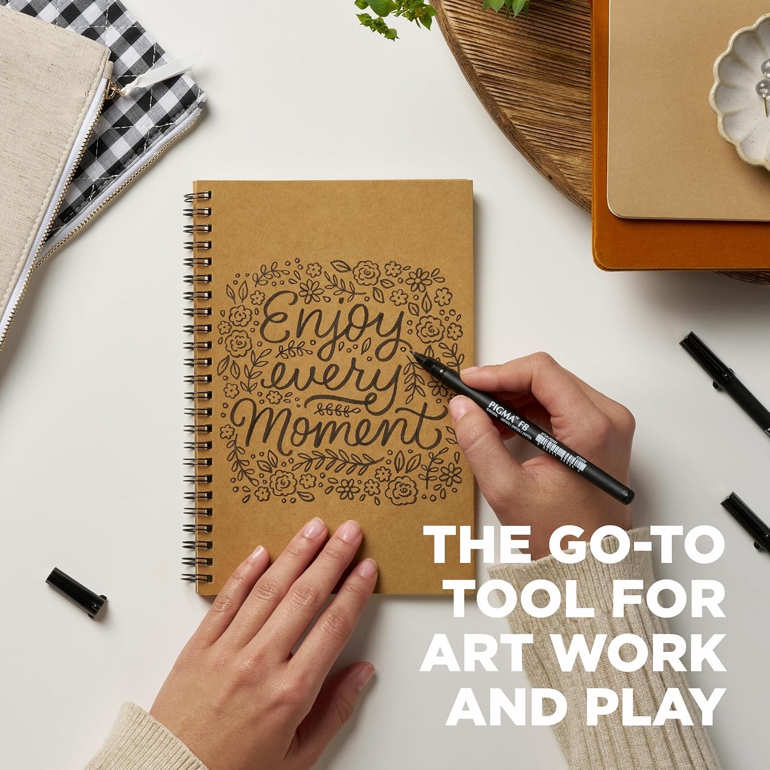 SAKURA Pigma Professional Brush Pens - Archival Black Ink Pens - Pens for Letter