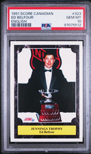1991 SCORE CANADIAN ENGLISH ED BELFOUR HOF #323 CHICAGO BLACKHAWKS PSA 10