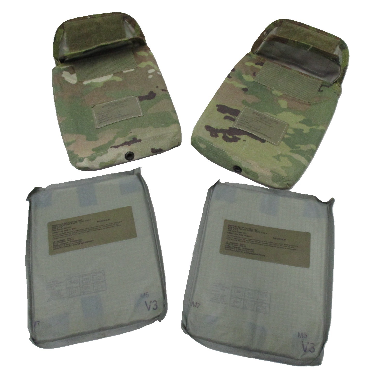 SET ARMY OCP SCORPION MULTICAM SIDE PLATE HOLDER POCKETS 6x8 w. SOFT INSERTS