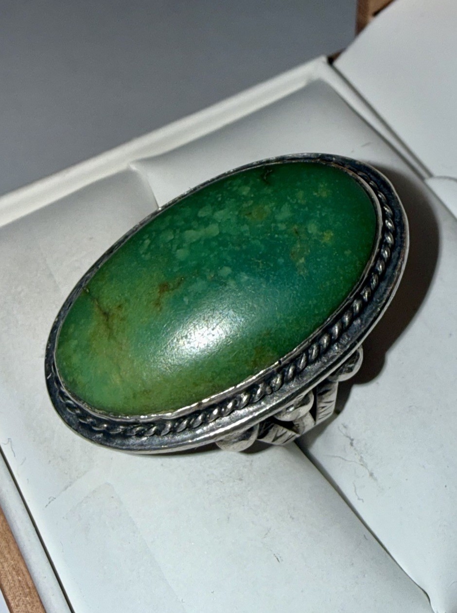 Vtg. Native American Solid Sterling Silver Large … - image 1