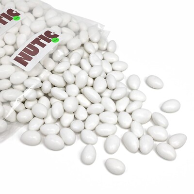 Nutic Jordan Almonds White  - 5lb - Bulk Candy - Peanut Candy - FREE SHIPPING