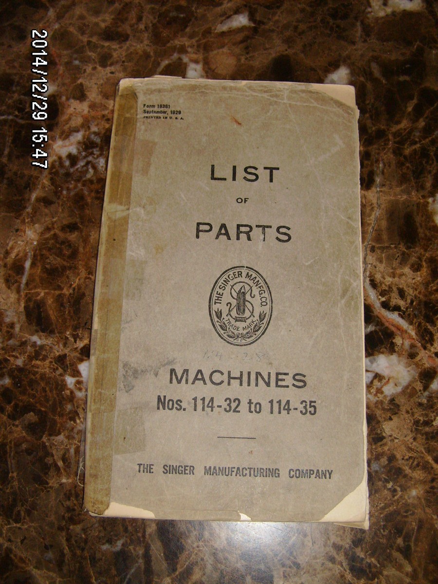 vintage an・an no.32 original vintage LIST OF PARTS booklet for SINGER sewing