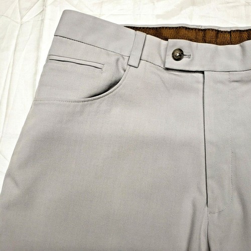 Pantalón de vestir chino HAGGAR 1926 originales para hombre beige caqui 36x29 frente plano recto - Imagen 4 de 8