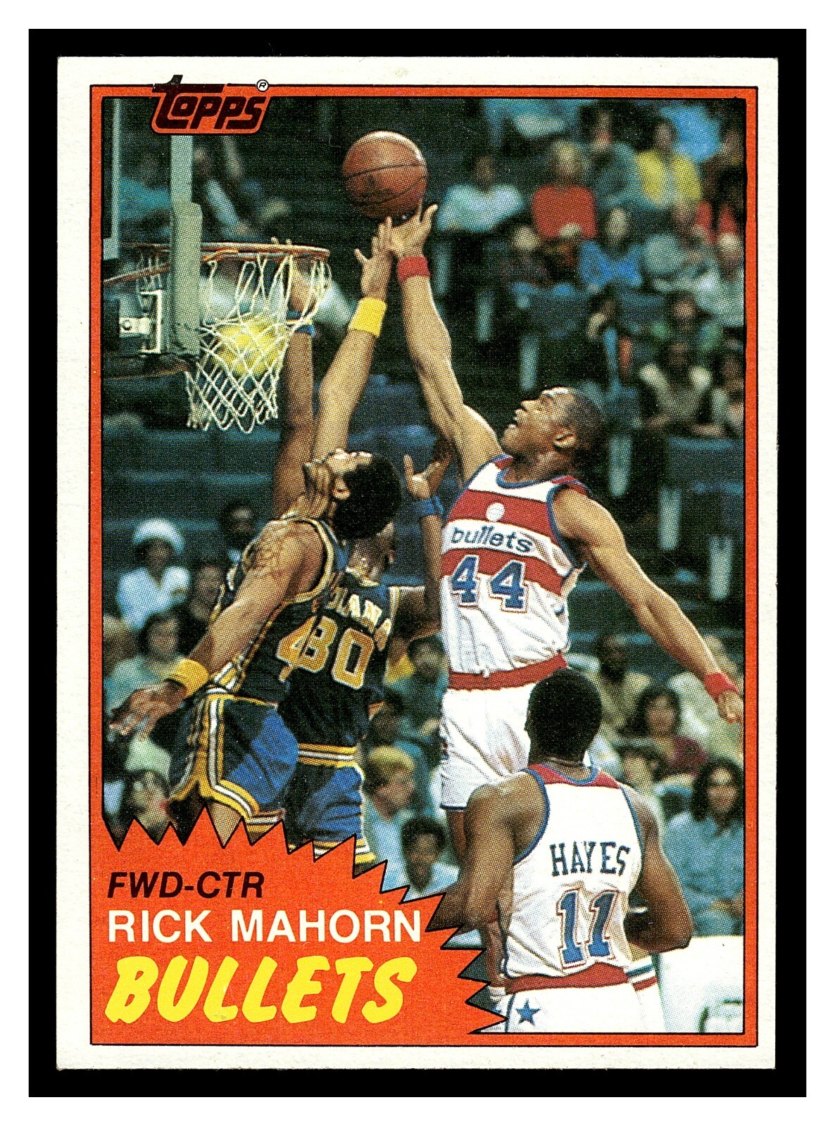 1981 TOPPS RICK MAHORN #E98 ROOKIE CARD BULLETS HIGH GRADE PISTONS BAD BOYS