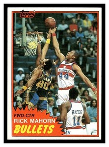 1981 TOPPS RICK MAHORN #E98 ROOKIE CARD BULLETS HIGH GRADE PISTONS BAD BOYS