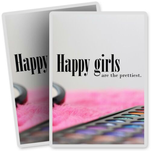 2 x Vinyl Stickers 7x10cm - Happy Girls Teenager Make Up Brush  #45288 - Afbeelding 1 van 8