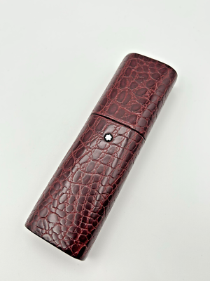 ¨MONTBLANC.FLORENCE.LEATHER POUTCH Astuccio Montblanc Florence Leather crocodile pouch pen burgundy
