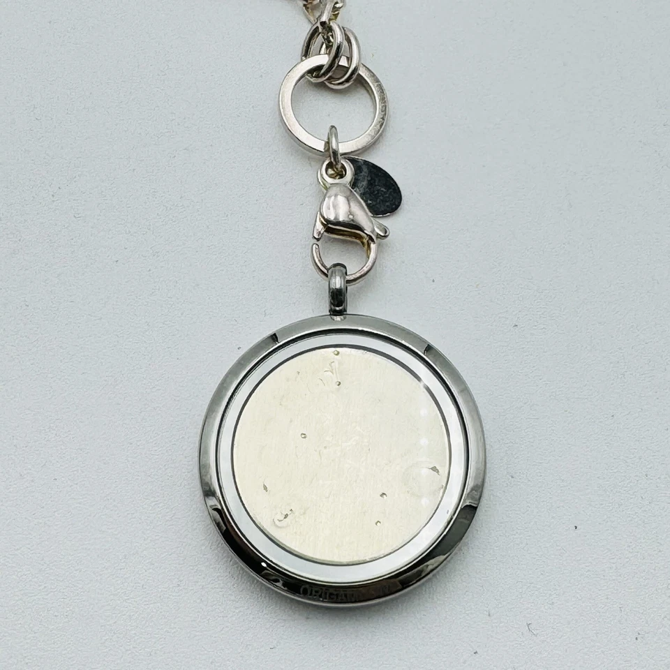 Origami Owl X-Large Hinged Silver Legacy Living Locket Swarovski Crystals + MORE - Image 3 of 4