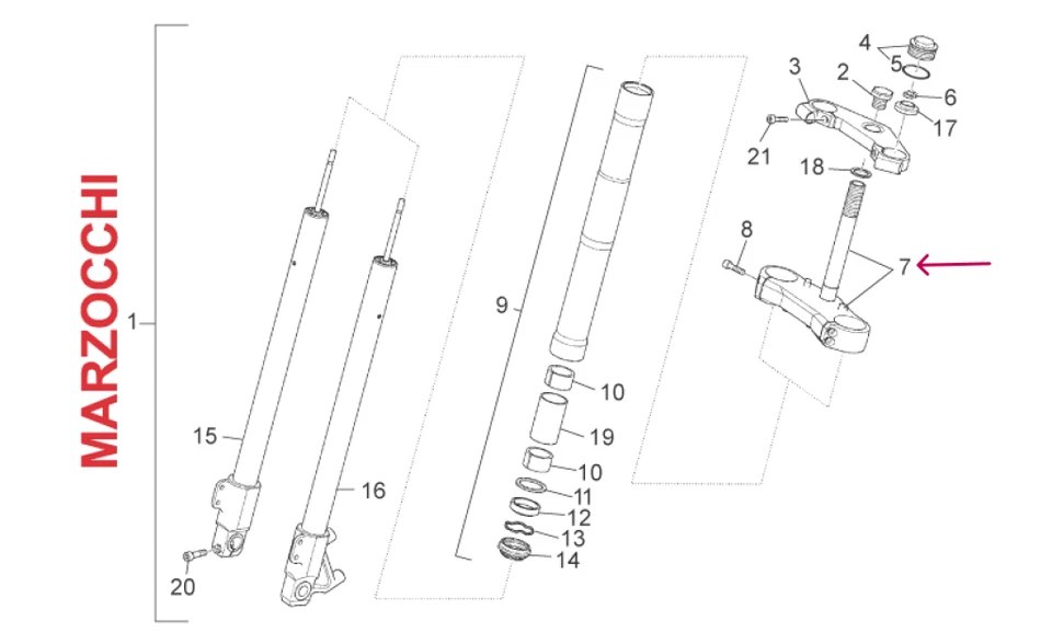 APRILIA Rs 50 Derbi GPR 125 Bajo Tenedor Yugo Puente Inferior Pinza 861629 - Imagen 2 de 4