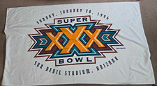 Vtg Super Bowl XXX Beach Towel Dallas Cowboys Pittsburgh Steelers 1996