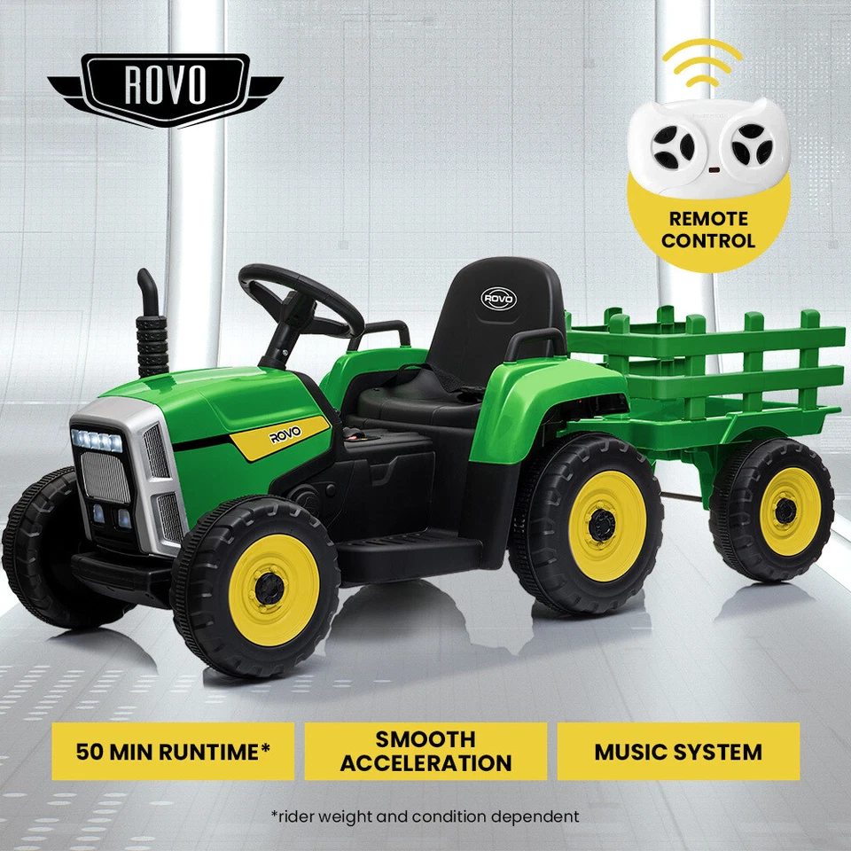 ROVO KIDS Ride On Tractor Toy Battery Electric Operated Car Remote Child Toddler