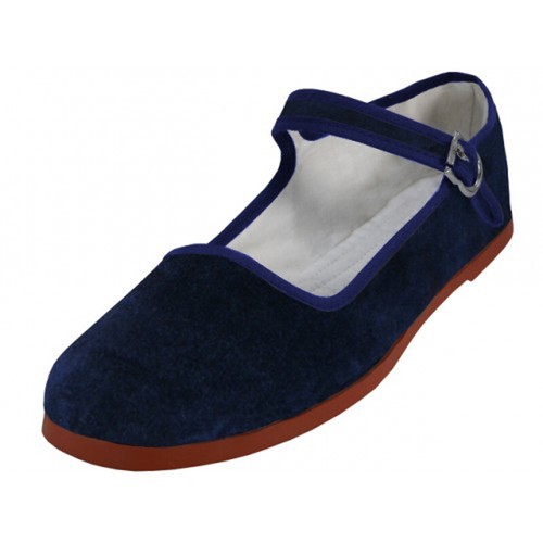 Women's Chinese Classic Mary Jane Velvet Shoes Blue Maroon Black Sizes