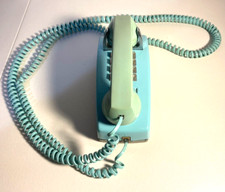 VTG Western Electric Aqua Turquoise Wall phone push button 1970s 1980s Long cord