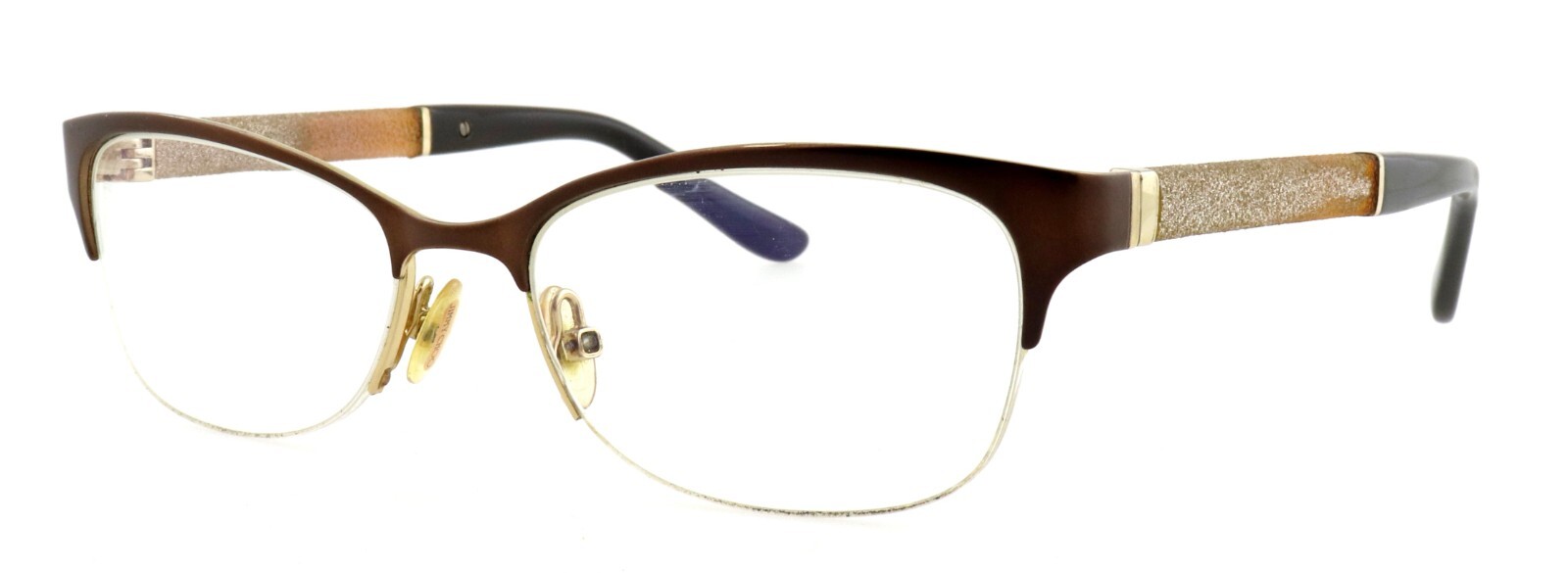JIMMY CHOO JC 106 0F62 52mm Brown Silver Glitter Eyeglasses Frames Only Italy